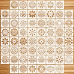 OOTSR 60 adet Mandala şablon seti, 7,62 cm çizim boyama şablonları, kendin yap şablonları, koleksiyon defteri, ahşap, zemin, mobilya, fayans, tuval dekorasyon için plastik şablonlar