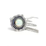 Opal Taşlı Italyan Tasarımı Lüks Gümüş Kolye