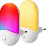 Opard RGB LED gece lambası fişi, renk değiştiren (2'li paket) otomatik alacakaranlık sensörlü, çocuk odası, yatak odası, banyo ve oturma odası için