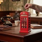 Oparsh Retro Hatıra Bankası Ahşap Kumbara Nostaljik Telefon Kulübesi Dekoratif Para Biriktirme Obje