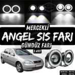 Opel Astra G 1998-2004 Uyumlu Üniversal Mercekli Angel Sis Farı Metal Su Geçirmez 76 Mm Beyaz Halkalı Gündüz Farı Angel Eyes 2 Adet