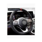 Opel Astra H Dikmeli Direksiyon Kılıfı Alkantra Kırmızı Yüzüklü