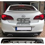Opel Astra J Difüzör Arka Tampon Eki 2 Egzoz Çıkışlı Gri Lüx Tip