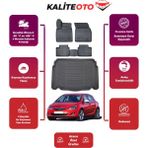 Opel Astra J Hatchback 2012 Model Bagaj Havuzu+4d Araca Özel Havuzlu Paspas Takımıı Prqx - Siyah