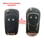 Opel Astra J Insignia Uyumlu Çevirici Modifiye Dönüşüm Kumanda Anahtar Kabı Oto Anahtarlık Logolu 2 Tuş