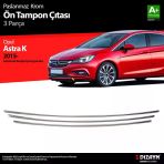 Opel Astra K İcin Hatchback Krom On Tampon Alt Citasi 3 Parca 2015 Uzeri (Sensorsuz)