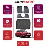 Opel Astra L 2022 Model Alt Bagaj Havuzu+4d Araca Özel Havuzlu Paspas Takımıı Prqx - Siyah