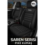 Opel Astra Sedan (H–j) 2004–2021 Saren Serisi Oto Koltuk Kılıfı 5’li Set – Airbag & Kolçak Uyumlu, 3 Katman, Pike+Lakost+Deri Siyah Beyaz - Siyah - Beyaz