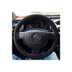 Opel Combo Dikmeli Direksiyon Kılıfı Alkantara Nubuk Kırmızı Ipli