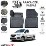 Opel Combo Panelvan 2019 Model Tam Uyumlu Kokusuz 3D Havuzlu Paspas - Siyah