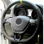Opel Combo Uyumlu Alkantara Dikmeli Direksiyon Kilifi Karbon Sari Ipli