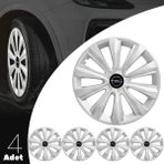 Opel Corsa 16 Inç Uyumlu Jant Kapağı Amblemli Gri 4'lü Takım 143