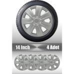 Opel Corsa Astra Vectra 14" Inç Uyumlu 4 Adet 1 Takım Gri Kırılmaz Esnek Jant Kapağı 005 - Universal