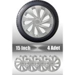 Opel Corsa Astra Vectra 15" Inç Uyumlu 4 Adet 1 Takım Gri Kırılmaz Esnek Jant Kapağı 032 - Universal