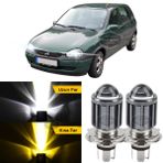Opel Corsa B 1993-2000 Uyumlu Mercekli Far Ampulu Led Xenon Cift Renk Sari-Beyaz Far Simsek Etkili Csp Led Lamba Uzun Kisa 2 Adet Takim