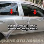 Opel Corsa D 2007-2015 Paslanmaz Çelik 6 Parça Krom Cam Çıtası
