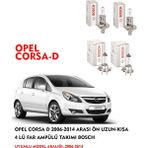 Opel Corsa D 2009 Model Ön Uzun-Kısa 4 Lü Far Ampülü Takımı Bosch (Sarı Renk)