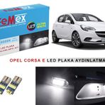 Opel Corsa E LED Plaka Aydınlatma Ampul Seti FEMEX Parlak Beyaz
