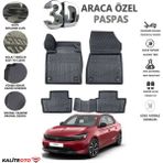 Opel Corsa F 2021 Model Tam Uyumlu Kokusuz 3D Havuzlu Paspas - Siyah