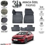 Opel Corsa F 2023 Model Tam Uyumlu Kokusuz 3D Havuzlu Paspas - Siyah