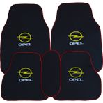 Opel Uyumlu 5 Parça Nakışlı Siyah Araç Oto Halı Paspas | Kırmızı Kenarlı Siyah Araba Paspas
