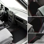 Opel Vectra A Kasa Uyumlu Kırmızı Kenarlı Araç Oto Halı Paspas Seti - 5 Parça Siyah