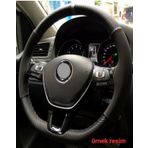 Opel Vectra B Uyumlu Alkantara-Karbon Dikmeli Direksiyon Kilifi Gri Yuzuklu