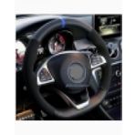 Opel Vectra D Uyumlu Alkantara-Karbon Dikmeli Direksiyon Kilifi Mavi Yuzuklu