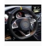 Opel Vectra D Uyumlu Alkantara-Karbon Dikmeli Direksiyon Kilifi Sari Yuzuklu