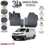 Opel Vivaro Panelvan 2020 Model Tam Uyumlu Kokusuz 3D Havuzlu Paspas - Siyah