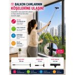 Open City Teleskopik Cam ve Ayna Sileceği 80 cm Uzayabilir Saplı Duşakabin Balkon Cam Temizleyici Ev Tipi Evsel - 0 - 200 ml - Renkli