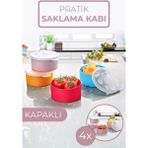 Open Home 4'lü Plastik Mini Saklama Kabı