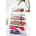 Open Home 6 Lı Dikdörtgen Beyaz Saklama Kabı Seti 300 Ml-500 Ml 800 Ml 1200 Ml 1900 Ml 2900 Ml - 6 Adet