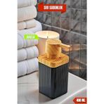 Open Home Concept 1 Adet Akrilik Sıvı Sabunluk Mutfak Banyo Sabunluk Seti- 400 ml Siyah
