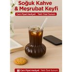 Open Home Concept 1 Adet Premium Cam Bardak Cam Pipet Hediyeli– Soğuk Kahve, Limonata ve Soda Sunumlar 500 ml