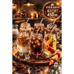 Open Home Concept 6’lı Kulplu Cam Bardak Seti 450 ML Pipet Hediyeli Kokteyl Soğuk Kahve Meşrubat Bardağı
