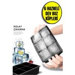 Open Home Concept Büyük Buz Küpü Kalıbı, Kokteyl, Meşrubat Silikon Eski Moda Buz Kalıbı