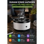 OpenCity Akıllı Filtreli Küllük USB Şarjlı Duman Emici Masaüstü Koku Azaltıcı Küllük Beyaz Model