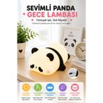 OpenCity Sevimli Panda Gece Lambası USB Şarjlı Dokunmatik Silikon Çocuk Odası Başucu Lambası 3 Kademe