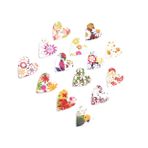 Operitacx 100 Adet 2'Li Paket hayvan dekoru eski ahşap döşeme dekoratif zanaat düğmeleri scrapbooking düğmeleri kalp ahşap düğme DIY dikiş düğmesi baskı buton ahşap düğmeler Bambu