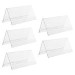 Operitacx 5 adet akrilik isim levhası, çalışma masası için, 12 x 6 cm, şeffaf tutucu, PVC çadır, akrilik plakalar, tabela çerçevesi, ofis, iş konferansı, toplantı odası, okul, ekran