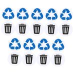 Operitacx Daire Çıkartmaları 1 Takım Kendinden Yapışkanlı Geri Dönüşüm Çıkartmaları Yuvarlak Duvar Sticker Pvc Konteyner Etiketleri