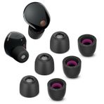 OPODEE Sony WF-1000XM5 için hafızalı köpük uçlar, toz ağlı, kaymaz yedek kulak tıkacı True Wireless kulaklık, şarj kılıfına sığar, mükemmel gürültü azaltma, 3 çift (XS, siyah)