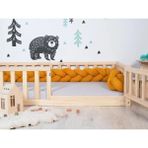 Oppipo 50 cm Korkuluklu Montessori Karyola - Ahşap Karyola -Montessori Yatak - 70 x 130 cm