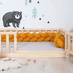 Oppipo 50 cm Korkuluklu Montessori Karyola - Ahşap Karyola -Montessori Yatak - 80 x 180 cm