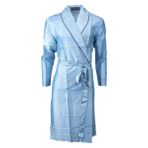 Oppland Erkek Şık Klasik Model Röpteşambır Premium Poplin Saten Kumaş Çınar Model Cepli Rob Beli Kuşaklı Tam Kalıp (Mavi, M)