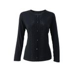 Oppland Kadın Anne Bluz Likralı Sandy Kumaş Şık ve Modern Elmasım Taşlı Yuvarlak Yakalı Rahat Kesim Tam Kalıp (Siyah, 3XL)