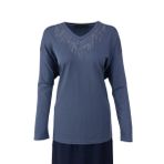 Oppland Kadın Anne Bluz Viskon Penye Kumaş Hafif V Yakalı Kolyem Model Battal Beden Uzun Kollu Likralı Rahat Kesim Tam Kalıp (GRİ, 5XL)
