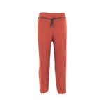 Oppland Kadın Butik Pantolon Etek Beli ip kemerli Pilili Rahat Kesim Sandy Likralı Kumaş Kiremit S/M -M/L opplndNM5139