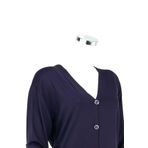 Oppland Kadın Önü Düğmeli ve Cepli Normal Kesim Likralı V Yaka Turlu Viskon Penye Kumaş Anne Hırka Mor 3XL opplndNM8023